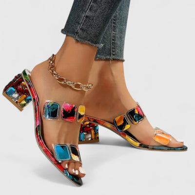 Donna | Bunte Doppelschnallen-Sandalen