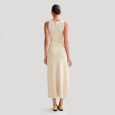 Imane | Langes ärmelloses Kleid mit Knöpfen