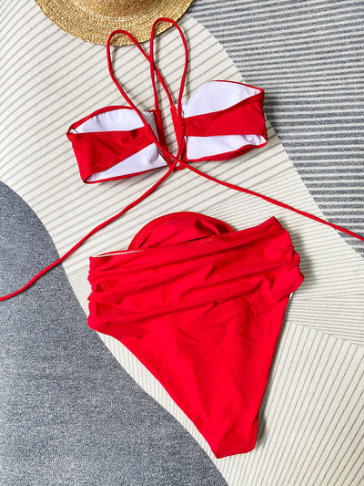 Lore | Bikini mit Neckholder und Blumendetail