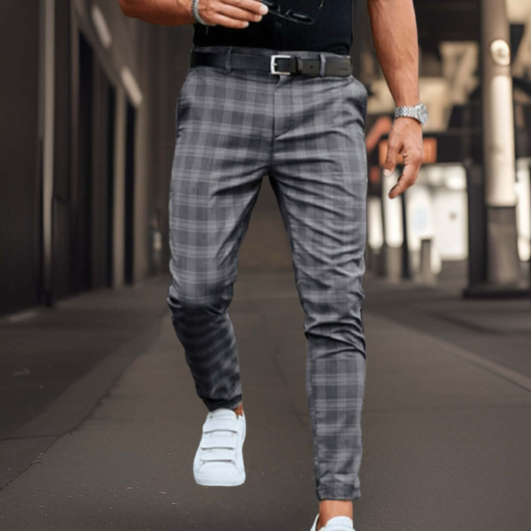 Gabin | Herren Chino Hose | Kariert Stoffhose