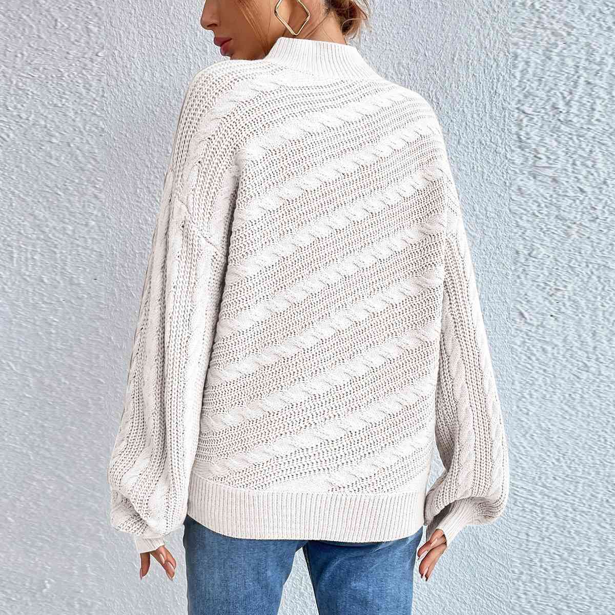 Eleganter Rollkragenpullover aus Zopfmuster für Damen