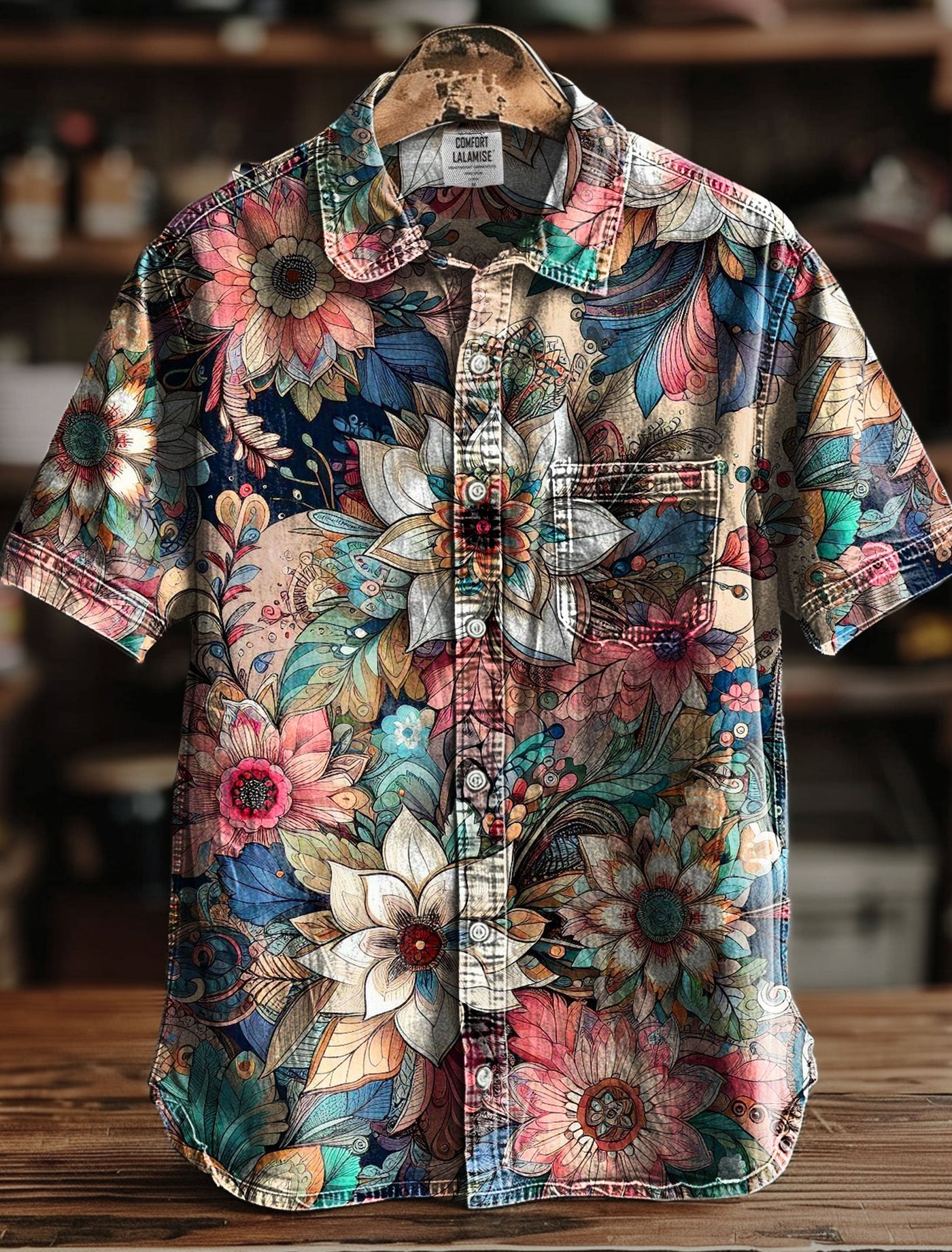 Alessio ™ | Vintage Blumenmuster Freizeithemd für Herren