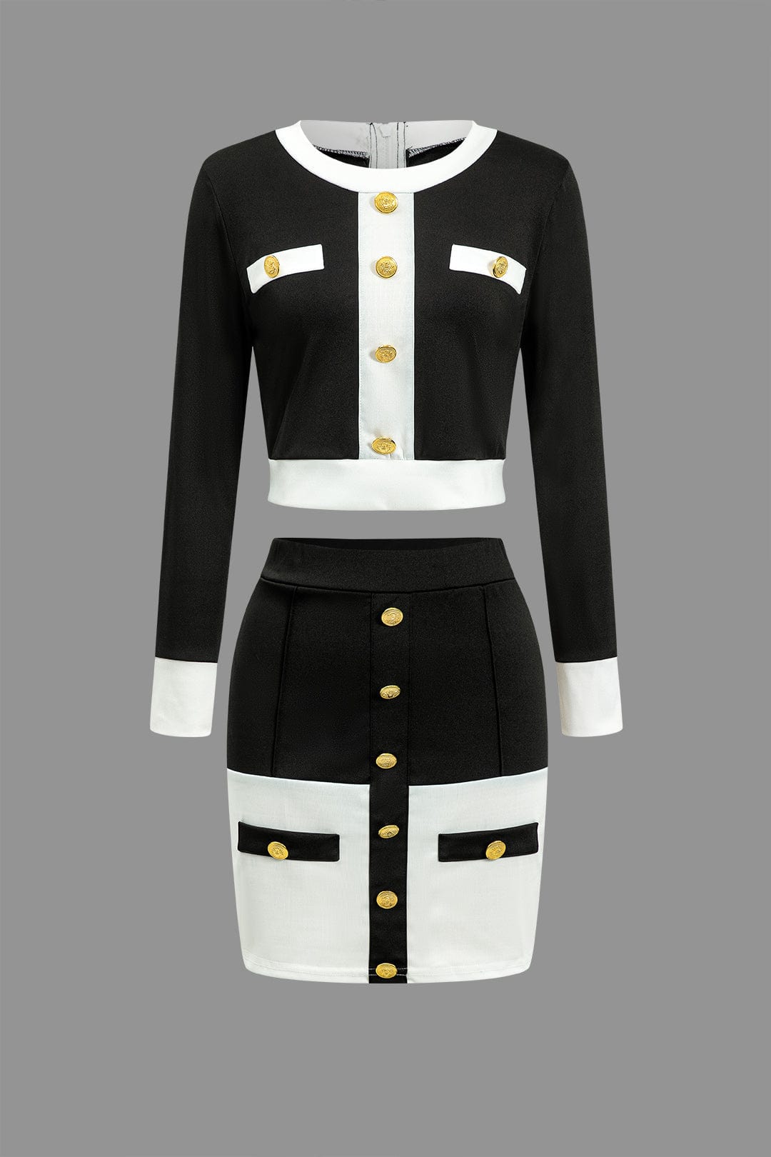 Karina | Elegantes Zweiteiler-Set mit Button-Detail & Minirock