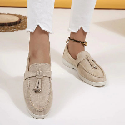 Gamila | Damen Beige Loafer | Elegant
