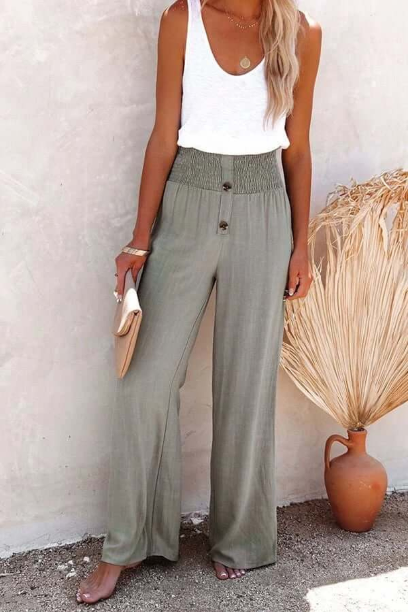 Jordyn | Damen Elegant Weite Hose | Schwarz