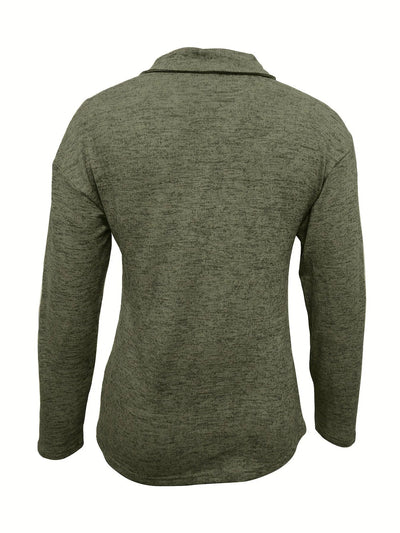 Damen Halbreißverschluss Pullover mit Kragen