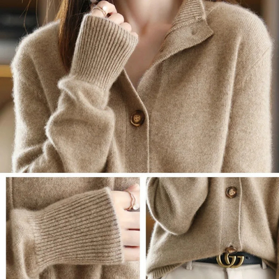 Caitlin | Damen Kurz Strickjacke | Beige