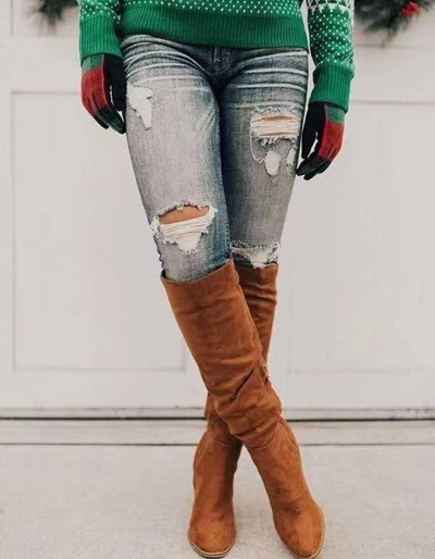 Clemence | Damen Overknee Stiefel | Schwarz