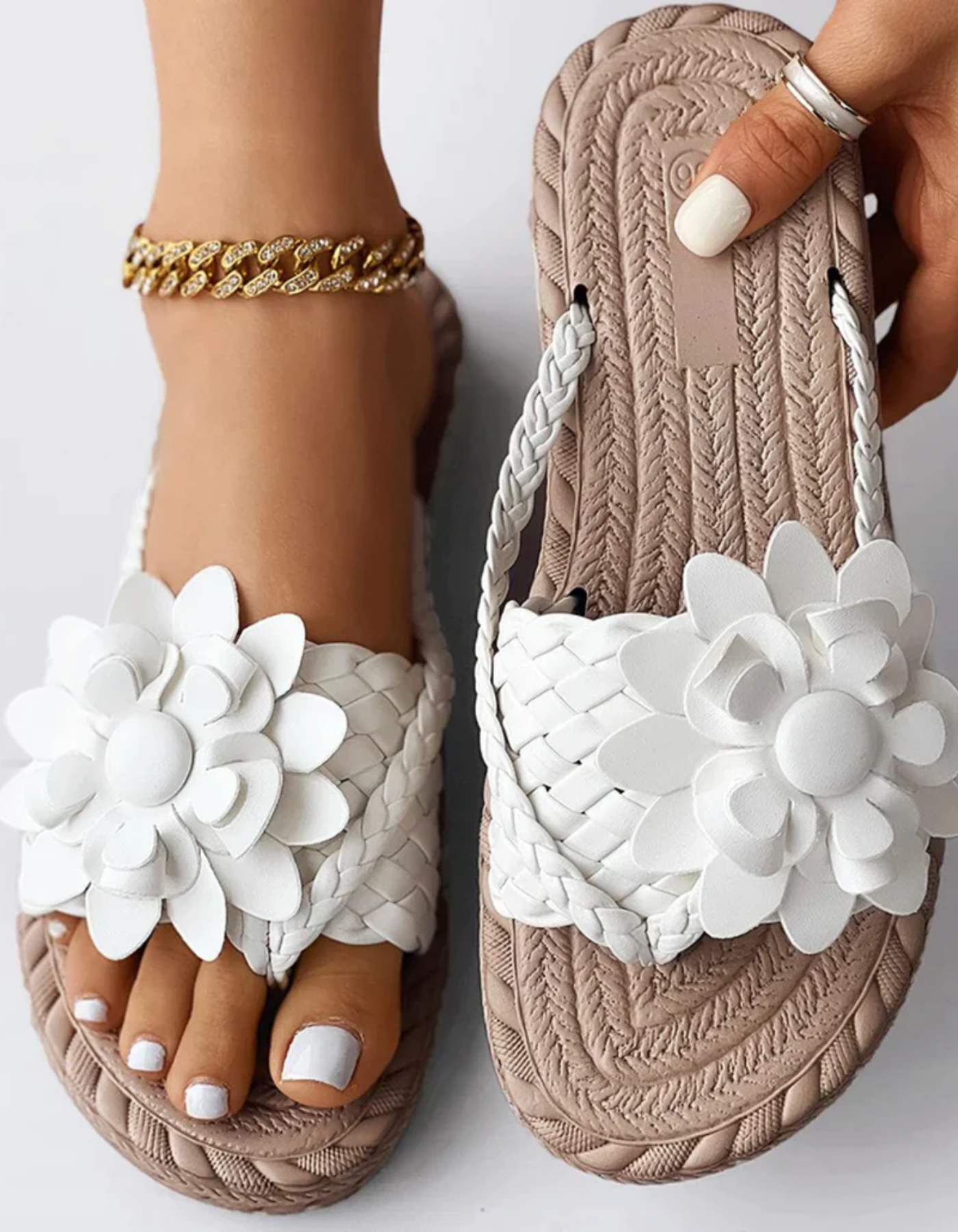 Hailey | Damen Sommer Sandalen | Weiß