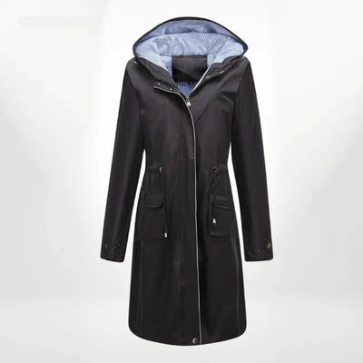 Damen Regenjacke mit Kapuze und wasserdichtem Stoff