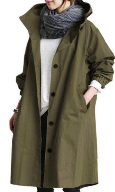 Morgana | Damen Trenchcoat Schwarz | Lange Jacke