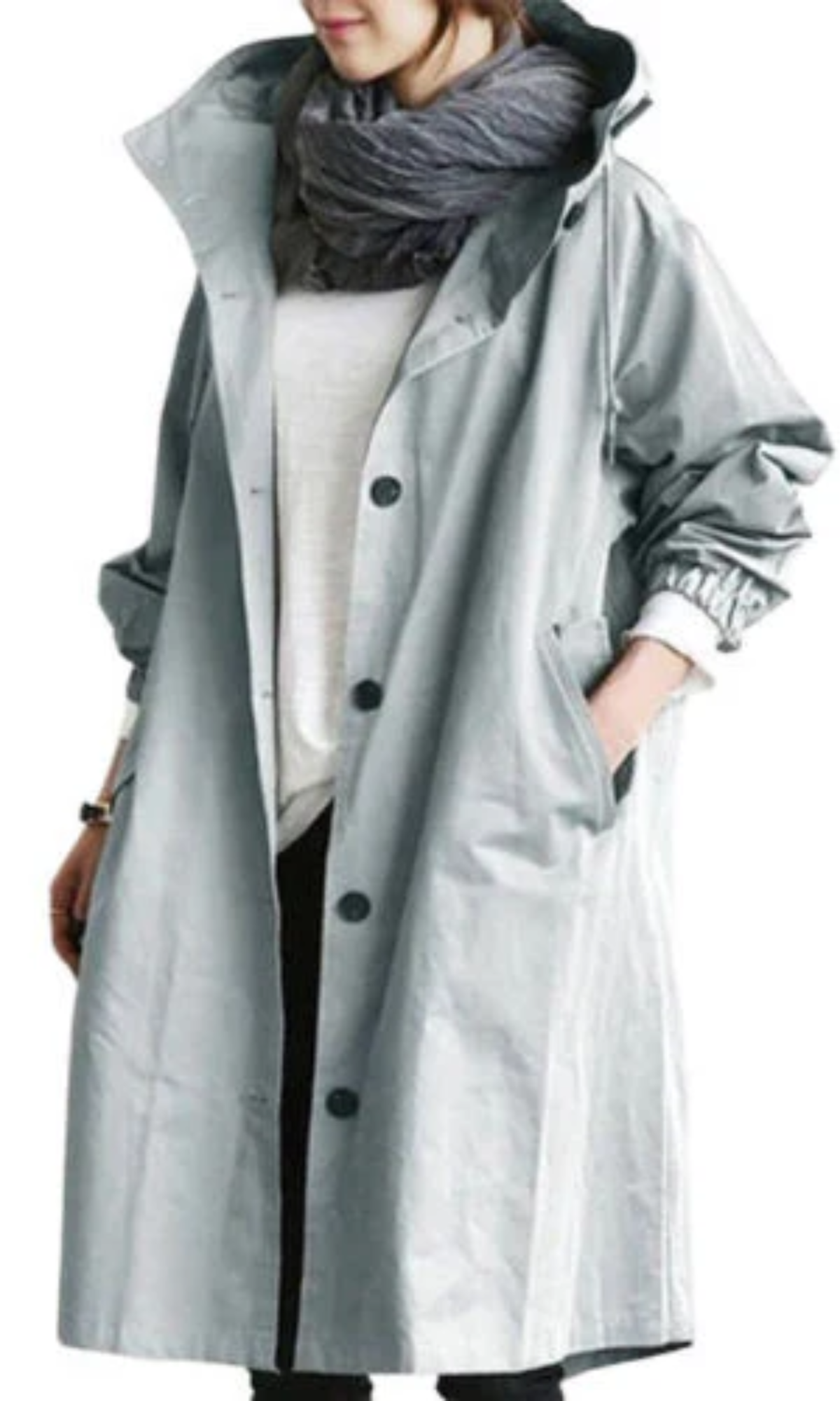 Morgana | Damen Trenchcoat Schwarz | Lange Jacke