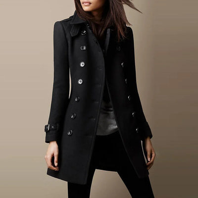 Damen Zweireihiger Trenchcoat mit Knopfdetails