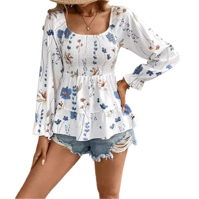 Kelly - Elegante florale Bluse mit langen Ärmeln