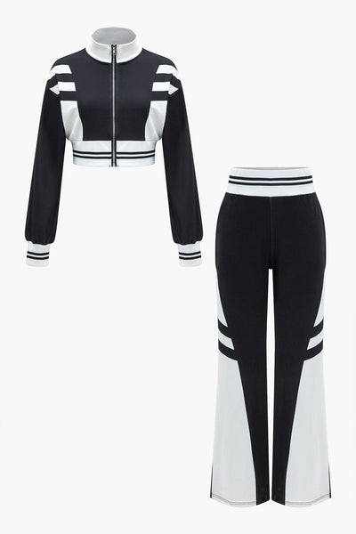 Christa | Sportliches Zweiteiler-Set mit Cropped-Jacke & weiter Hose