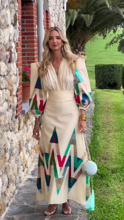 Eleni – Bedrucktes 2 Teiliges Set mit V-Ausschnitt