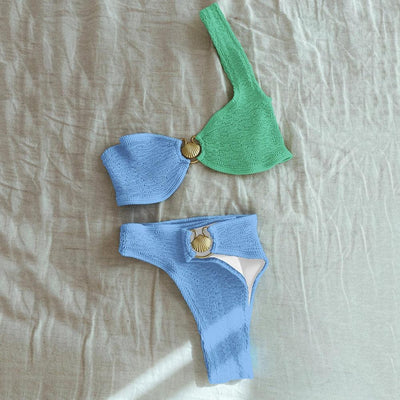 Trude | Hochtaillierter Ein-Schulter-Bikini