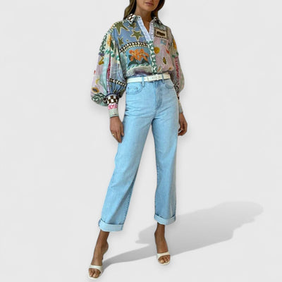 Clara | Nostalgisches Shirt mit Blouson-Ärmeln