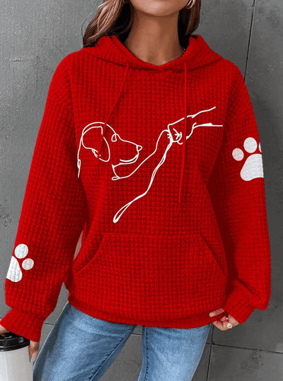 Gestrickter Hundekapuzenpullover für Damen