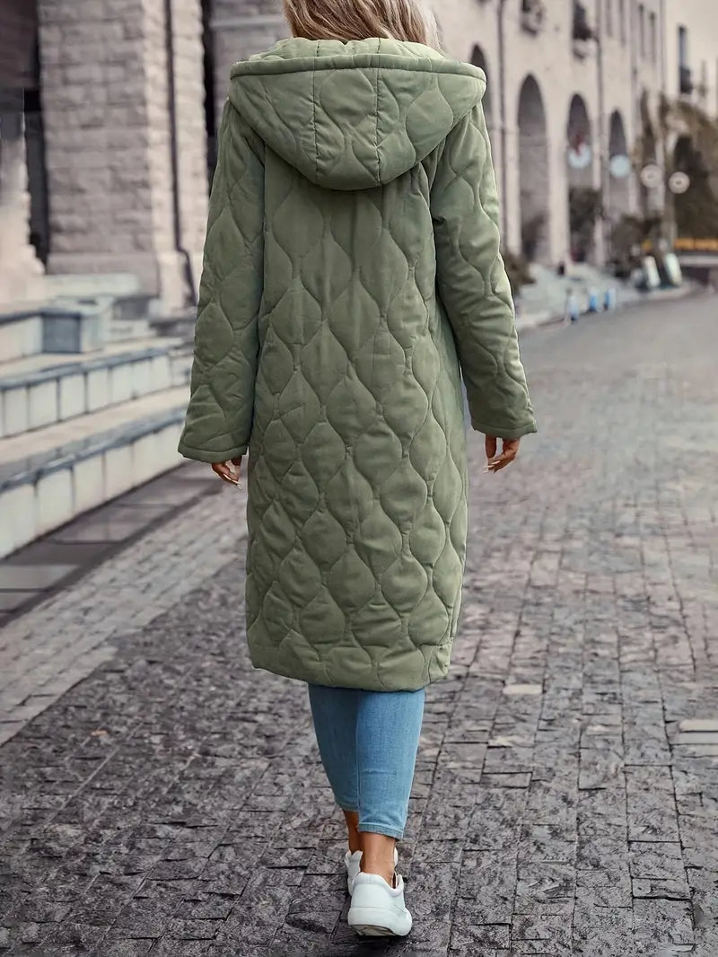 Daunenjacke Damen Lang Mit Kapuze | Gepolstertes Design