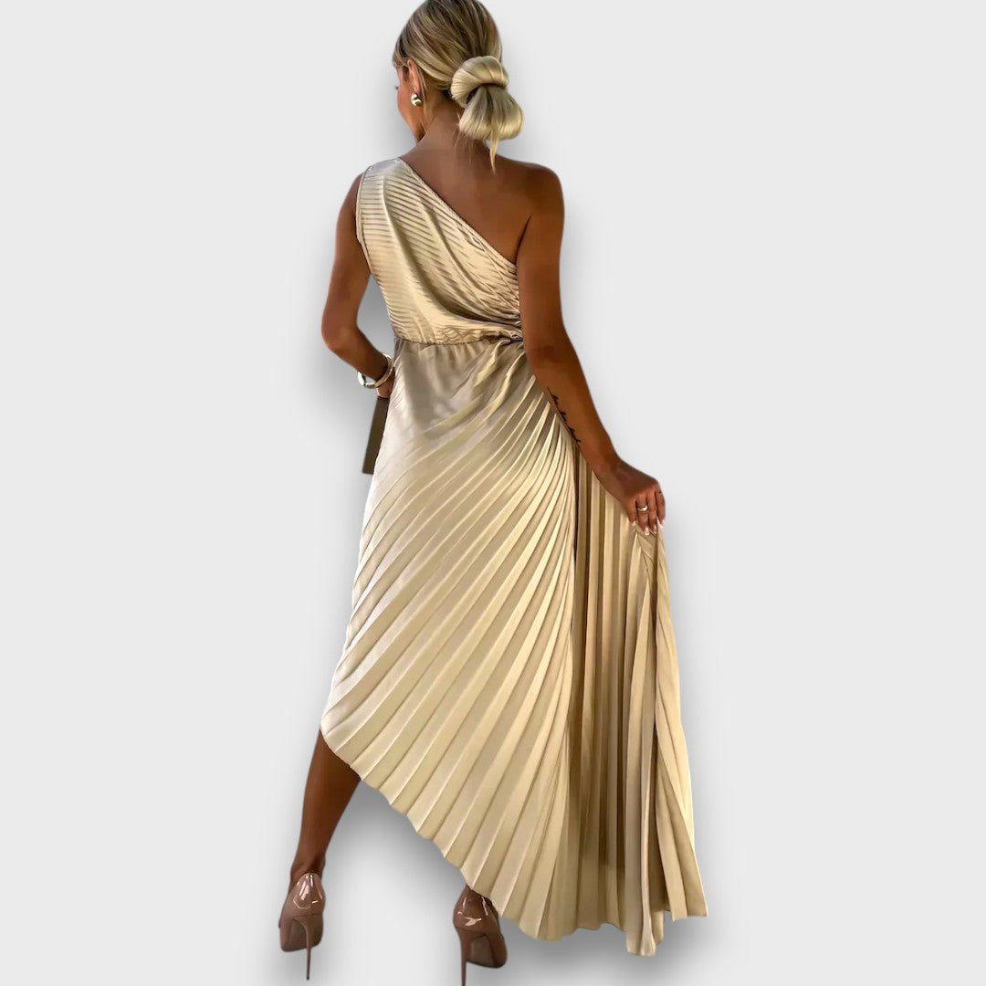 Lunelle – Asymmetrisches Kleid mit Rosendetail