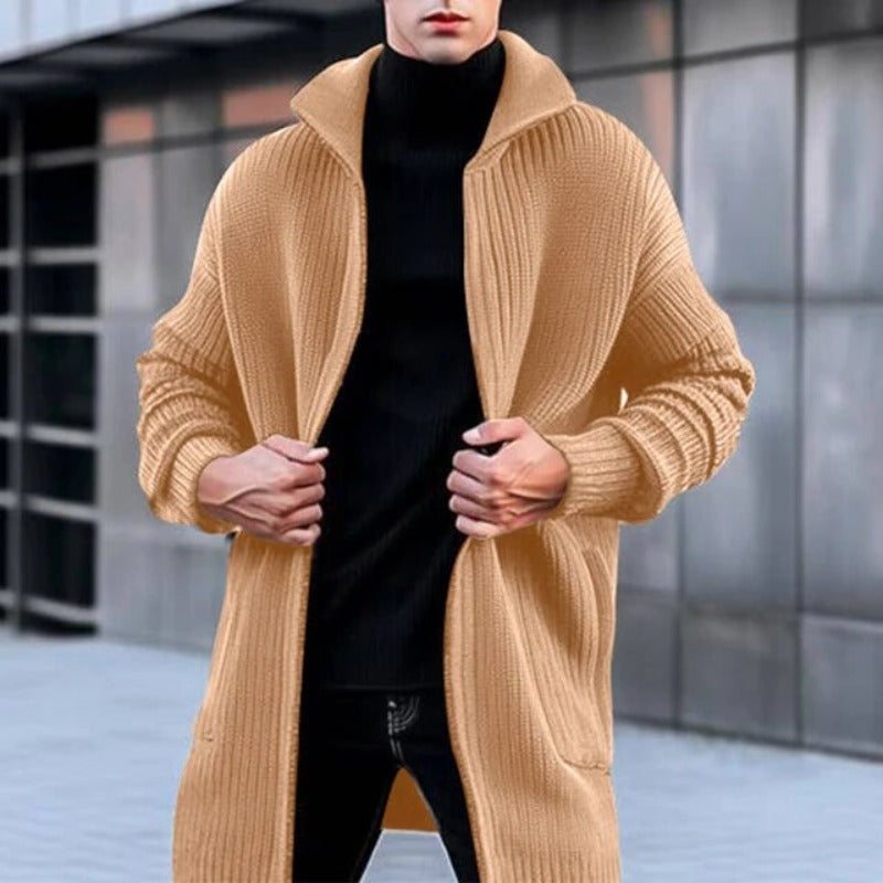 Sandu | Herren Lange Strickjacke | Schwarz