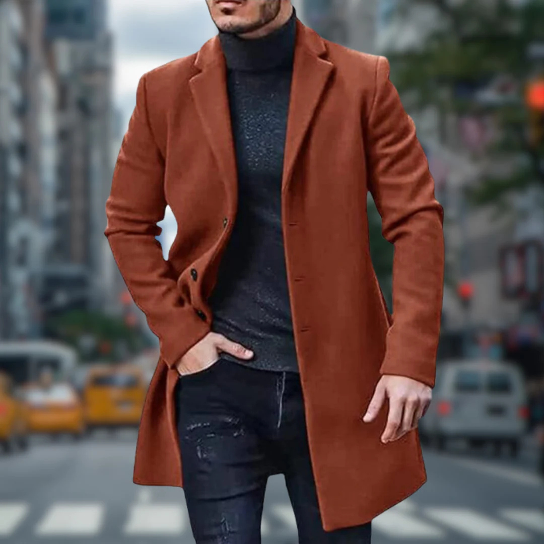 Benette | Herren Schwarz Trenchcoat | Lange Jacke