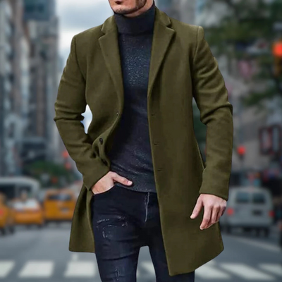 Benette | Herren Schwarz Trenchcoat | Lange Jacke