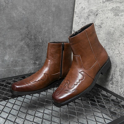 Arjun | Herren Western Cowboystiefel | Schwarz