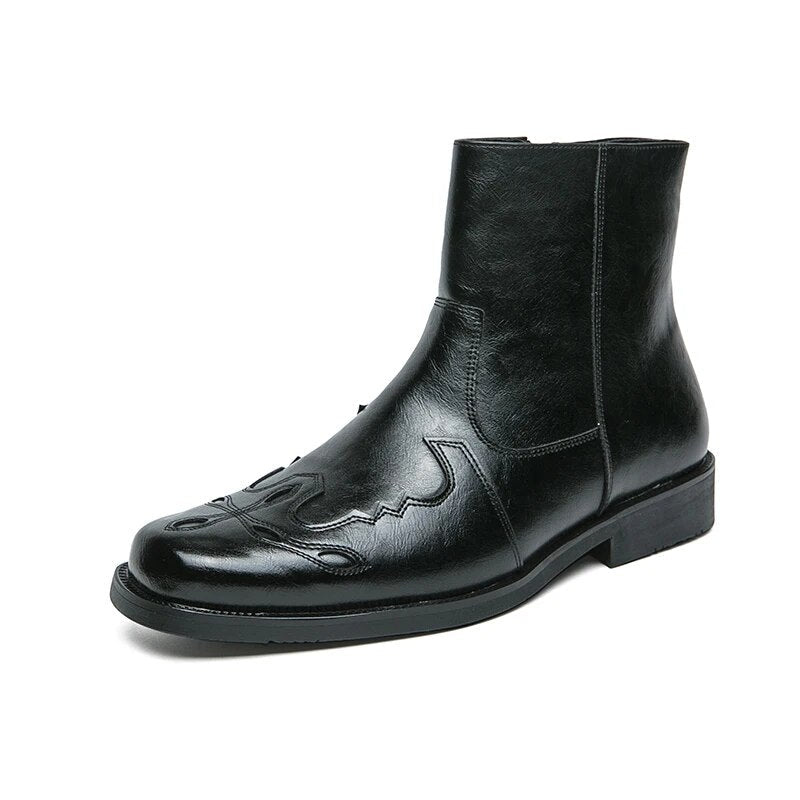 Arjun | Herren Western Cowboystiefel | Schwarz