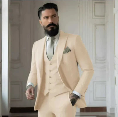 Herren Slim Fit Hochzeitsgastanzug | 3-Teilig
