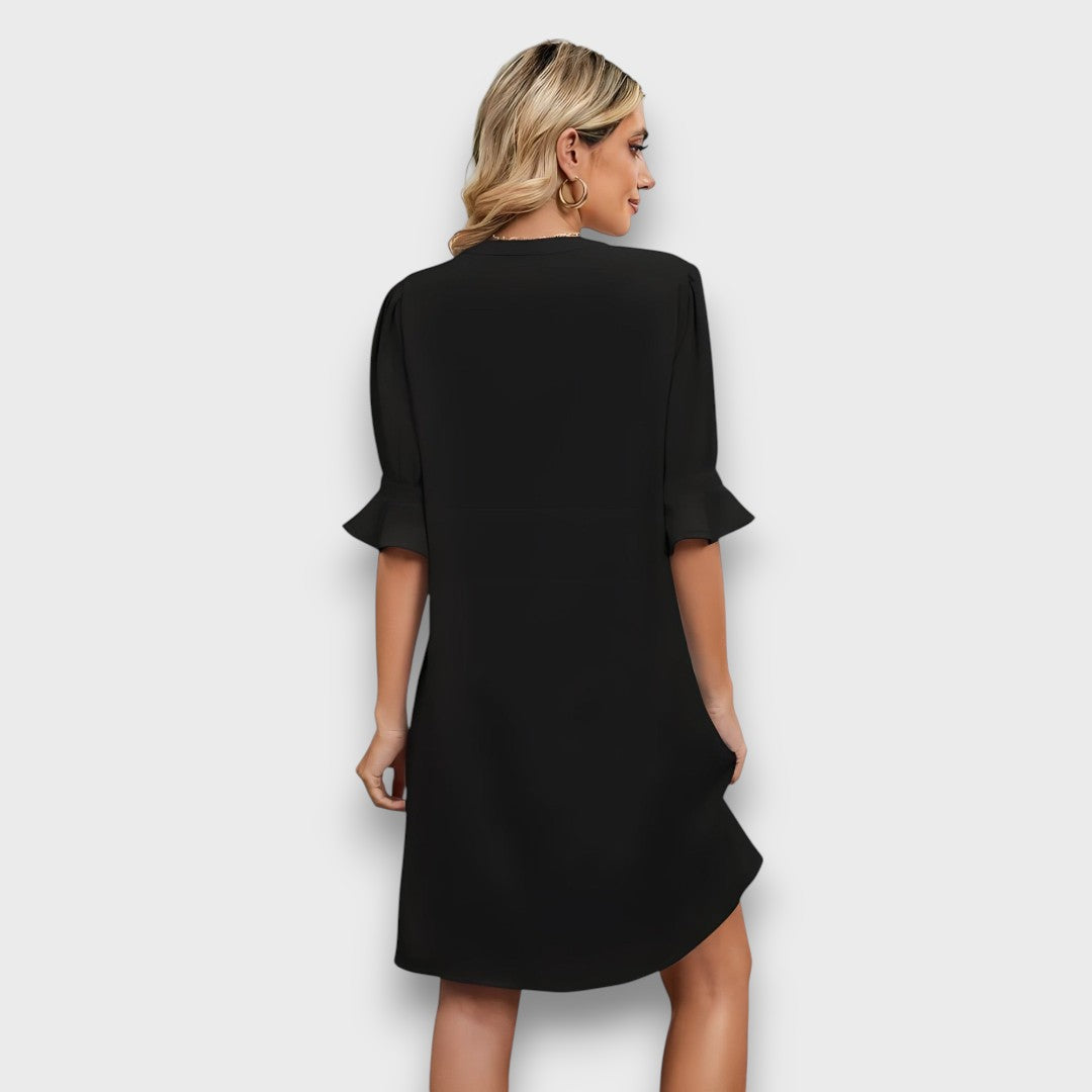 Maivelle – Sommerkleid mit Faltenärmeln und V-Ausschnitt