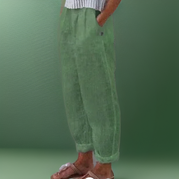 Diana | Lockere Hose aus Baumwolle und Leinen