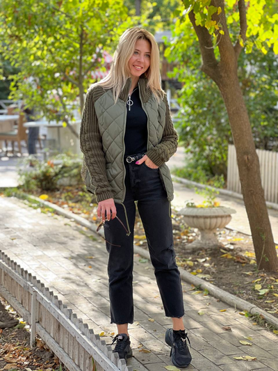 Katrin | Patchwork Jacke mit Stehkragen