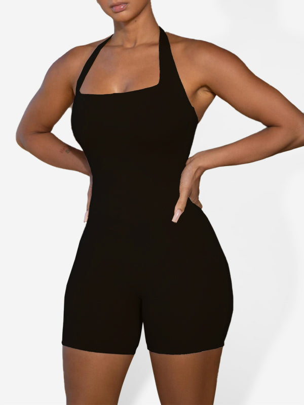 Ava | Halterneck-Shorts-Jumpsuit für Sport & Freizeit