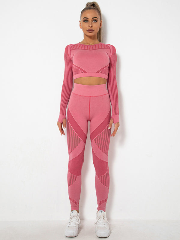 Lea | Nahtloses 2-teiliges Sportset mit Struktur-Design