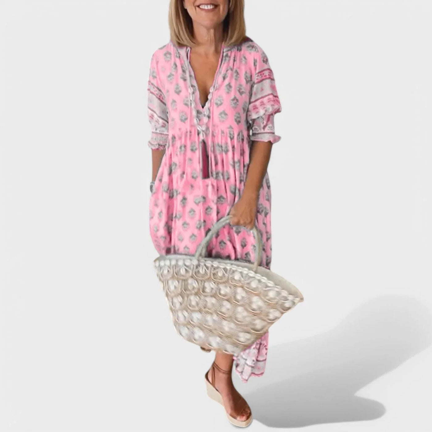 Marlena | Kleid mit V-Ausschnitt und A-Linien-Silhouette