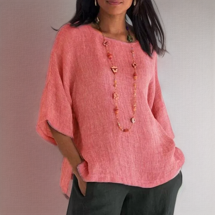 Marian | T-Shirt mit 3/4-Ärmeln und Rundhalsausschnitt