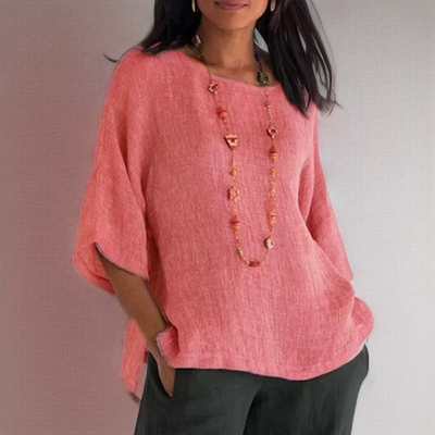 Marian | T-Shirt mit 3/4-Ärmeln und Rundhalsausschnitt