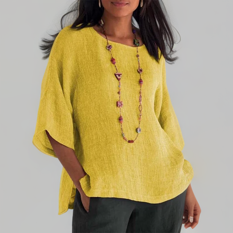 Marian | T-Shirt mit 3/4-Ärmeln und Rundhalsausschnitt