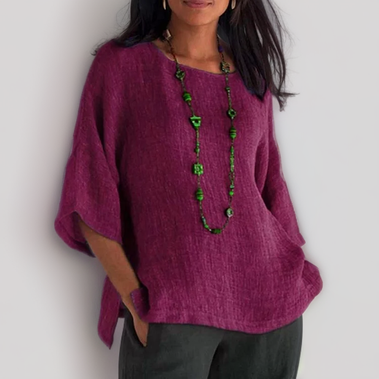 Marian | T-Shirt mit 3/4-Ärmeln und Rundhalsausschnitt