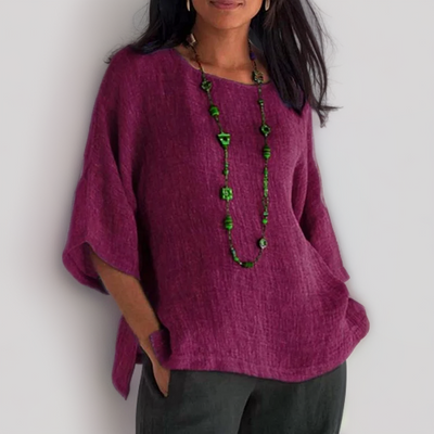 Marian | T-Shirt mit 3/4-Ärmeln und Rundhalsausschnitt