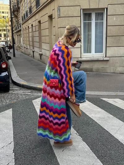 Elena® | Baumwoll-Cardigan „Wellen der Eleganz“.