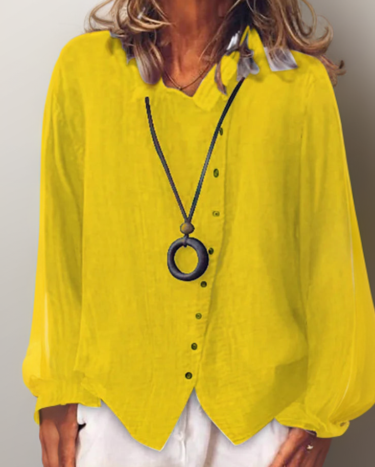 Olivia┃Langarmhemd mit Knöpfen