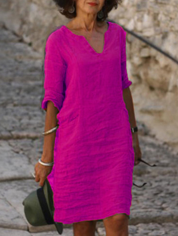 Noelle | Zeitloses V-Ausschnitt Kleid mit Bauchbedeckung