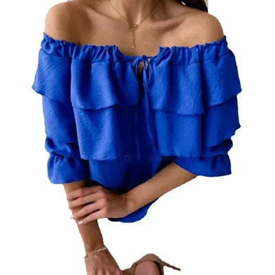 Vanessa - Chiffon-Schulterfreie Bluse
