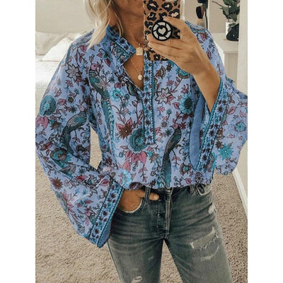 Lanie - Boho-Bluse mit Blumendruck - stilvoll und bequem