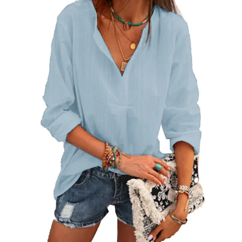 Paulita - Bluse mit umklappbarem Kragen