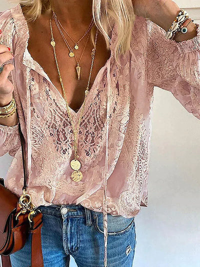 Brenda - Exklusive Bluse mit Spitzenborte