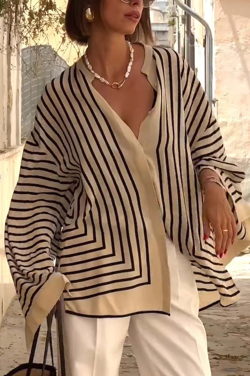 Nita - Gestreiftes Langarmhemd in lockerer Passform